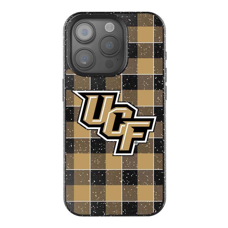 University of Central Florida Golden Knights Plaid iPhone Bling Phone Case