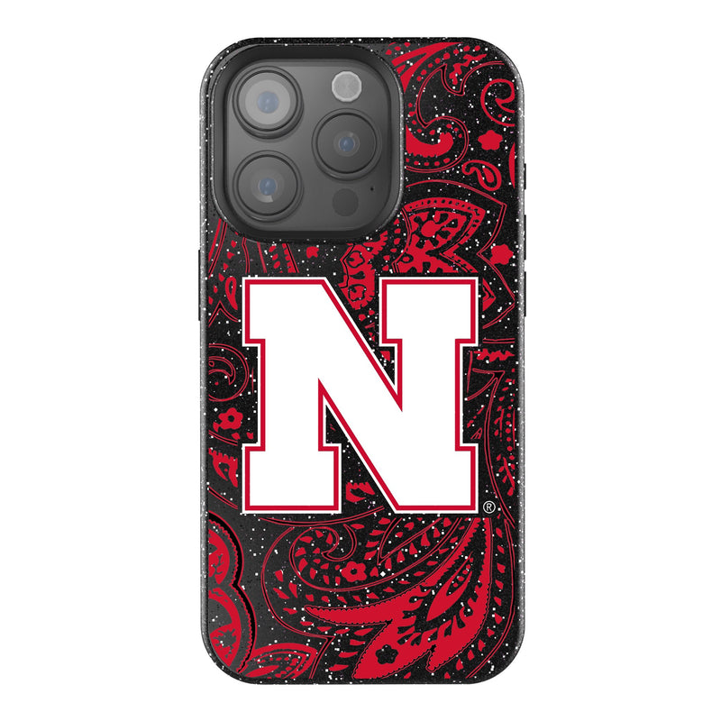 University of Nebraska Huskers Block N Paisley iPhone Bling Phone Case