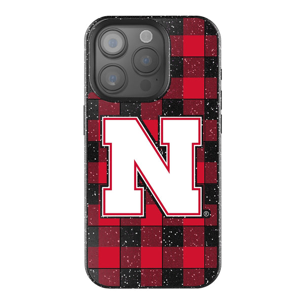 University of Nebraska Huskers Block N Plaid iPhone Bling Phone Case