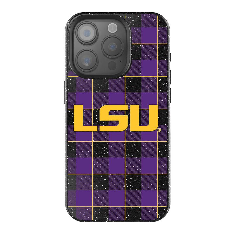 Louisiana State University Tigers Plaid iPhone Bling Phone Case