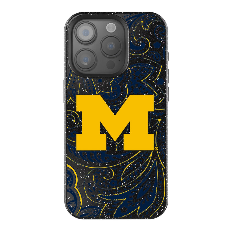 University of Michigan Wolverines Paisley iPhone Bling Phone Case