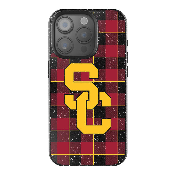 University of Southern California Trojans Plaid iPhone Bling Phone Case