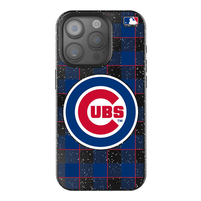 Chicago Cubs Plaid iPhone Bling Phone Case