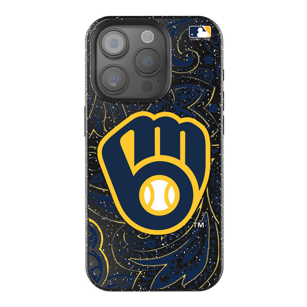 Milwaukee Brewers Paisley iPhone Bling Phone Case