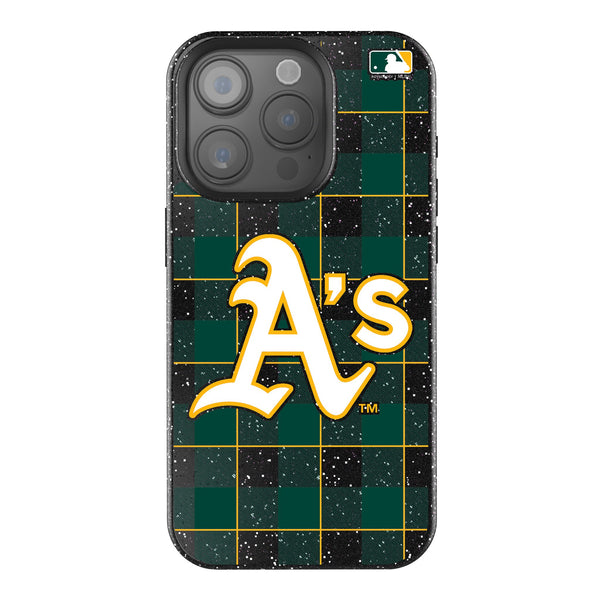 Oakland Athletics Plaid iPhone Bling Phone Case