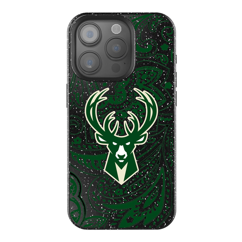 Milwaukee Bucks Paisley iPhone Bling Phone Case