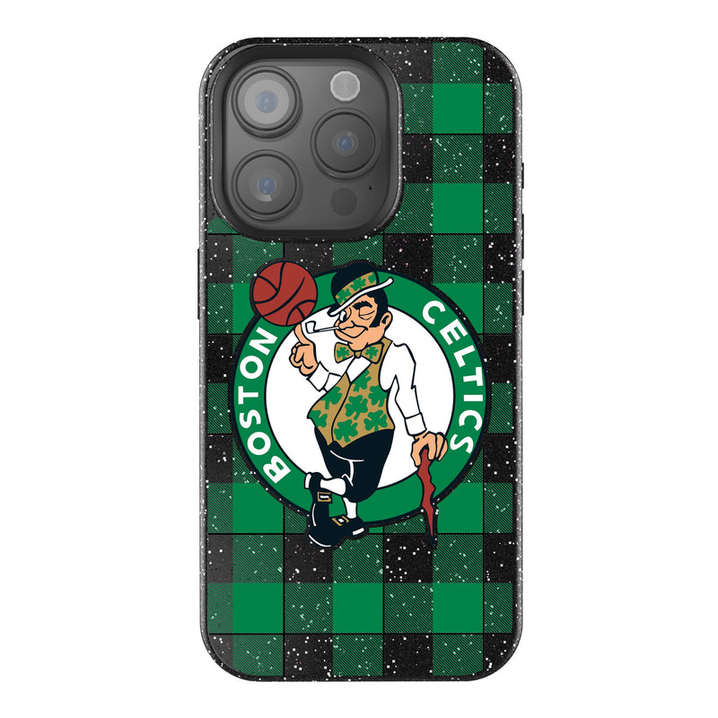 Boston Celtics Plaid iPhone Bling Phone Case