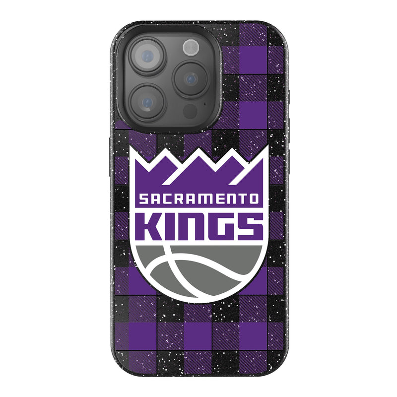 Sacramento Kings Plaid iPhone Bling Phone Case