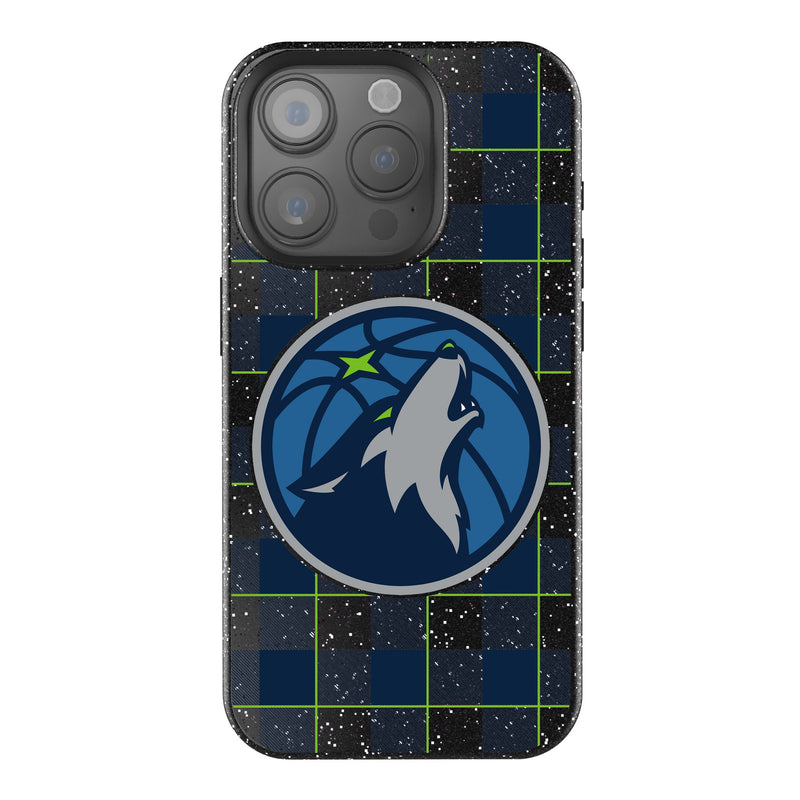 Minnesota Timberwolves Plaid iPhone Bling Phone Case