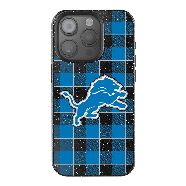 Detroit Lions Plaid iPhone Bling Phone Case