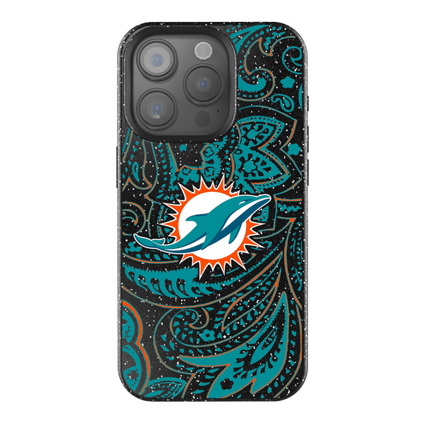 Miami Dolphins Paisley iPhone Bling Phone Case