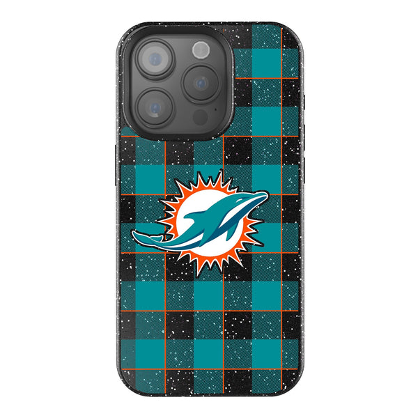 Miami Dolphins Plaid iPhone Bling Phone Case