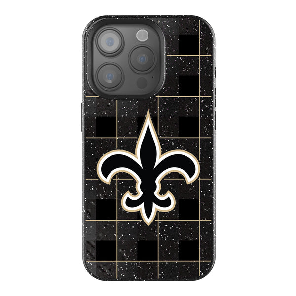 New Orleans Saints Plaid iPhone Bling Phone Case