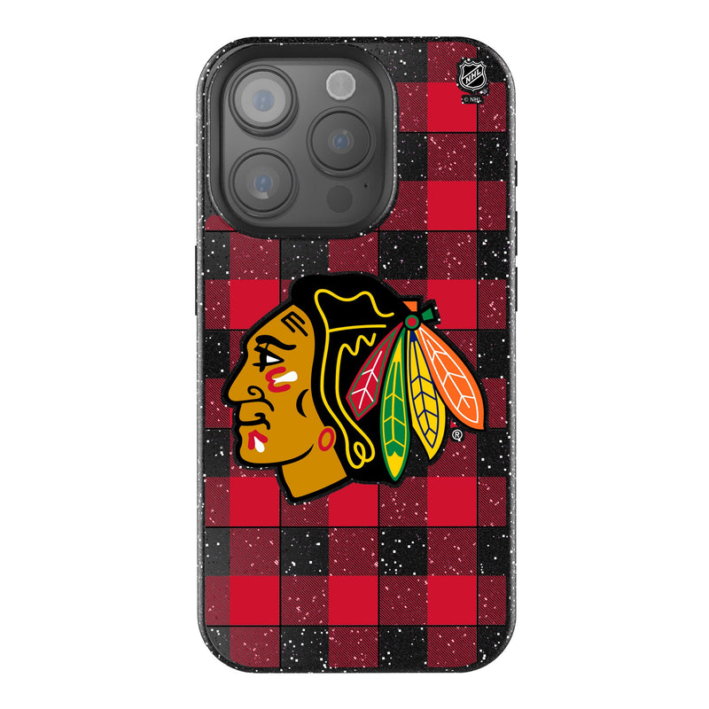 Chicago Blackhawks Plaid iPhone Bling Phone Case