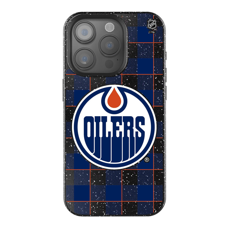 Edmonton Oilers Plaid iPhone Bling Phone Case