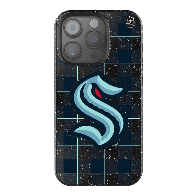 Seattle Kraken Plaid iPhone Bling Phone Case