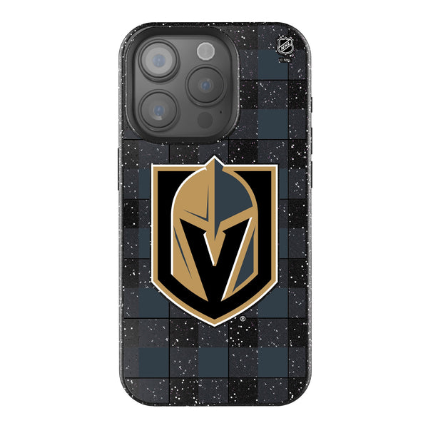 Vegas Golden Knights Plaid iPhone Bling Phone Case