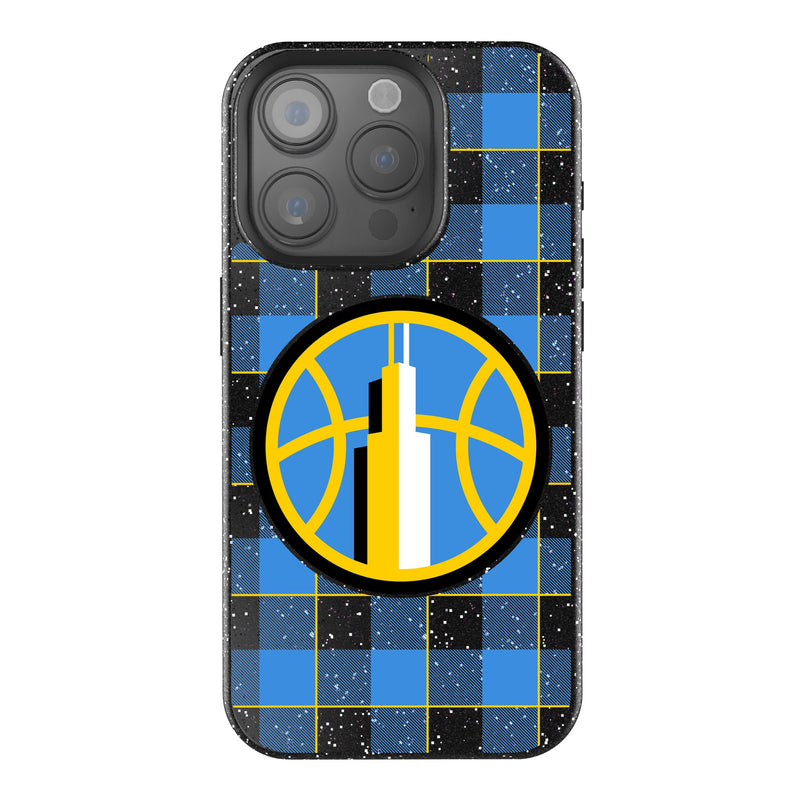 Chicago Sky Plaid iPhone Bling Phone Case