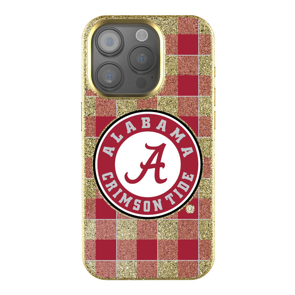 University of Alabama Crimson Tide Plaid iPhone Bling Phone Case