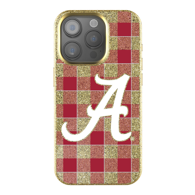 University of Alabama Crimson Tide Script A Plaid iPhone Bling Phone Case