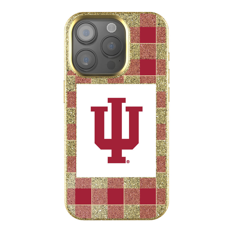 Indiana University Hoosiers Plaid iPhone Bling Phone Case