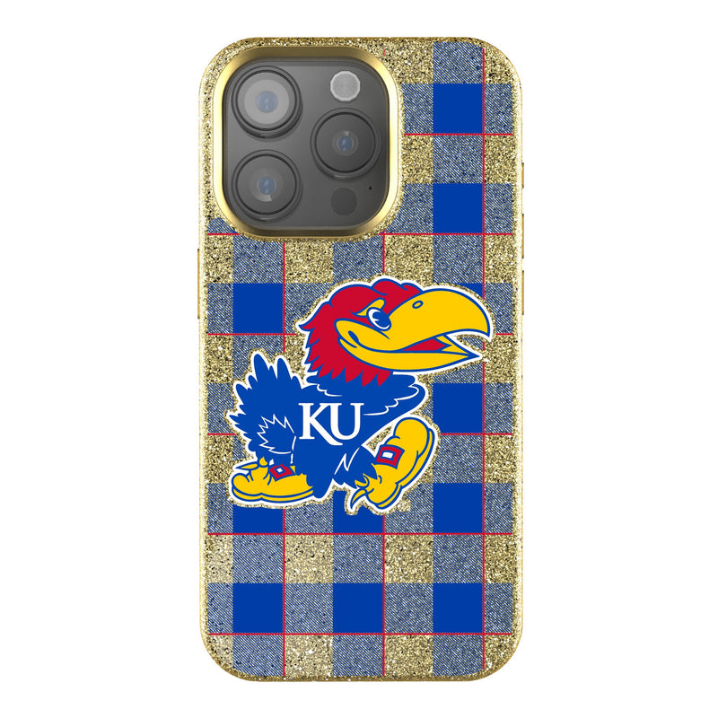 University of Kansas Jayhawks Plaid iPhone Bling Phone Case