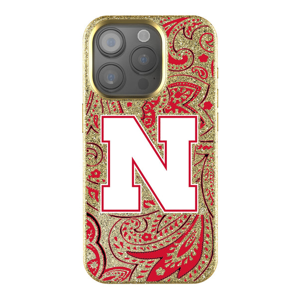 University of Nebraska Huskers Block N Paisley iPhone Bling Phone Case