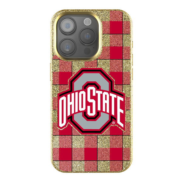 Ohio State University Buckeyes Plaid iPhone Bling Phone Case