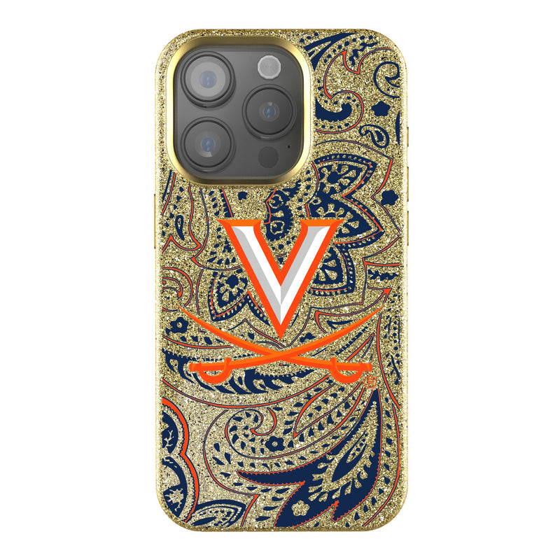 University of Virginia Cavaliers Paisley iPhone Bling Phone Case