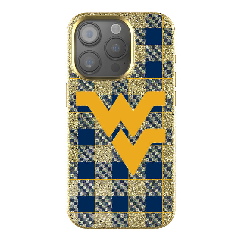 West Virginia University Mountaineers Plaid iPhone Bling Phone Case