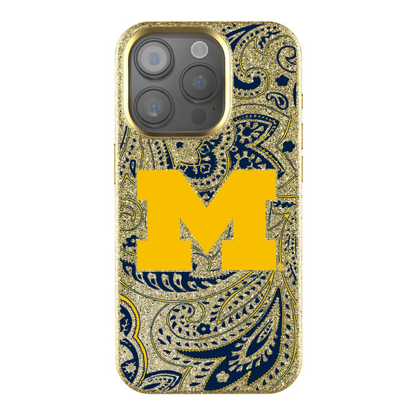 University of Michigan Wolverines Paisley iPhone Bling Phone Case