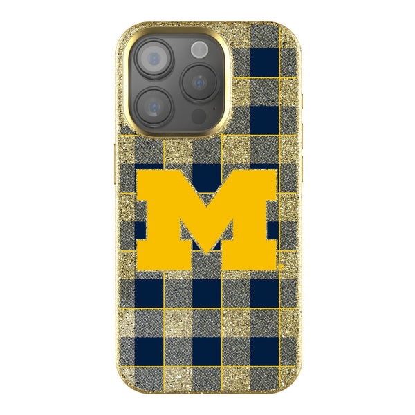 University of Michigan Wolverines Plaid iPhone Bling Phone Case