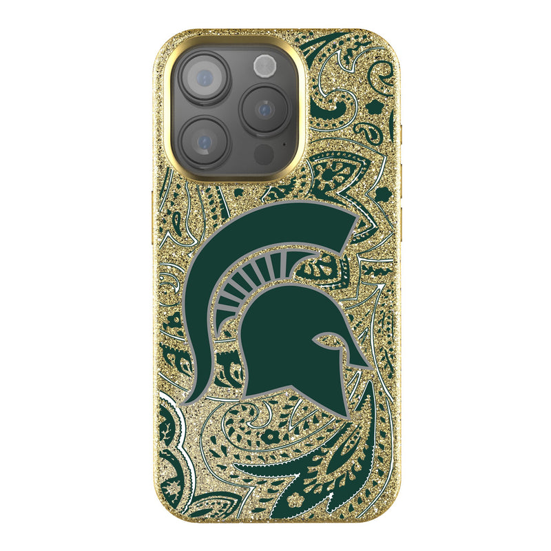 Michigan State University Spartans Paisley iPhone Bling Phone Case