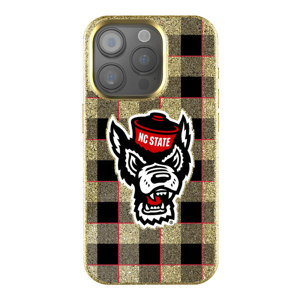 North Carolina State University Wolfpack Plaid iPhone Bling Phone Case