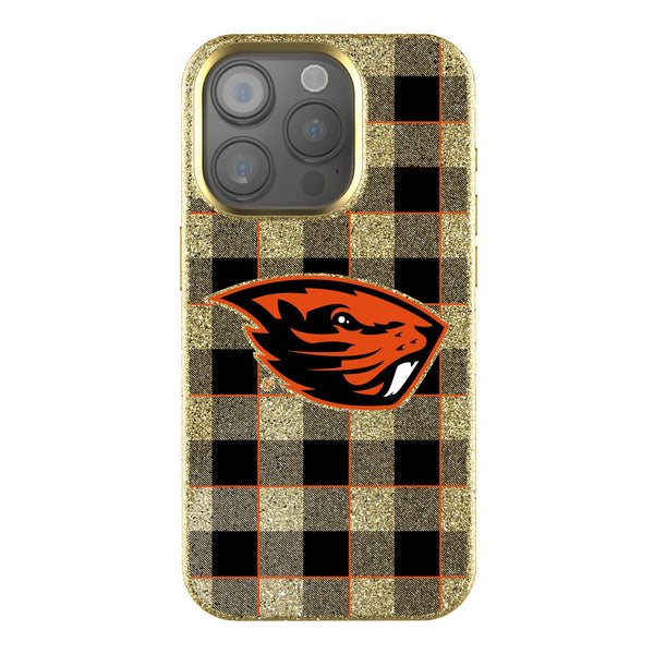 Oregon State University Beavers Plaid iPhone Bling Phone Case