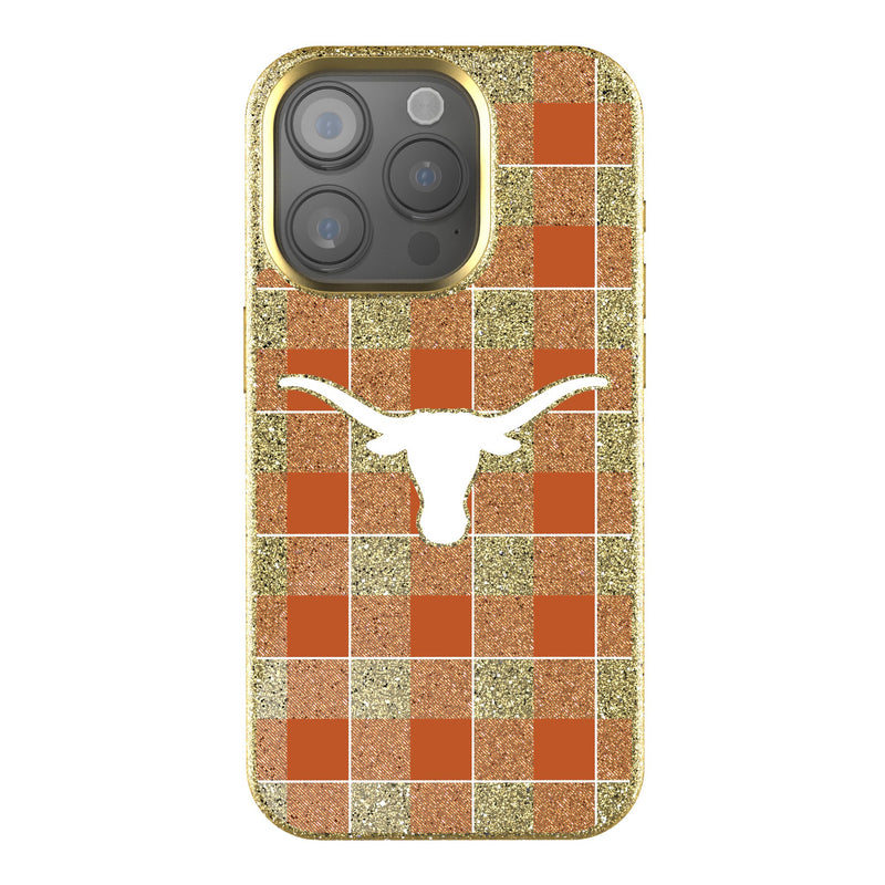 University of Texas Longhorns Plaid iPhone Bling Phone Case