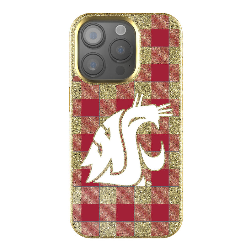 Washington State University Cougars Plaid iPhone Bling Phone Case