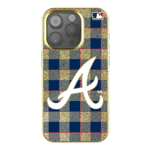 Atlanta Braves Plaid iPhone Bling Phone Case