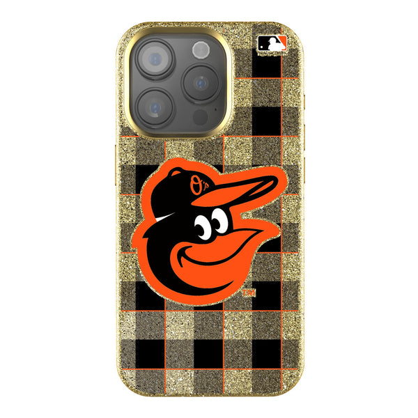 Baltimore Orioles Plaid iPhone Bling Phone Case