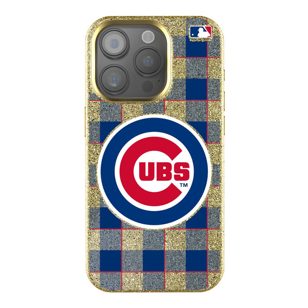 Chicago Cubs Plaid iPhone Bling Phone Case