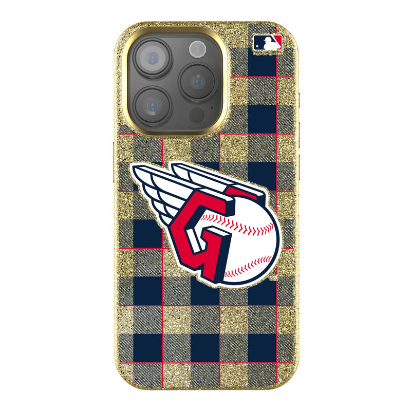 Cleveland Guardians Plaid iPhone Bling Phone Case