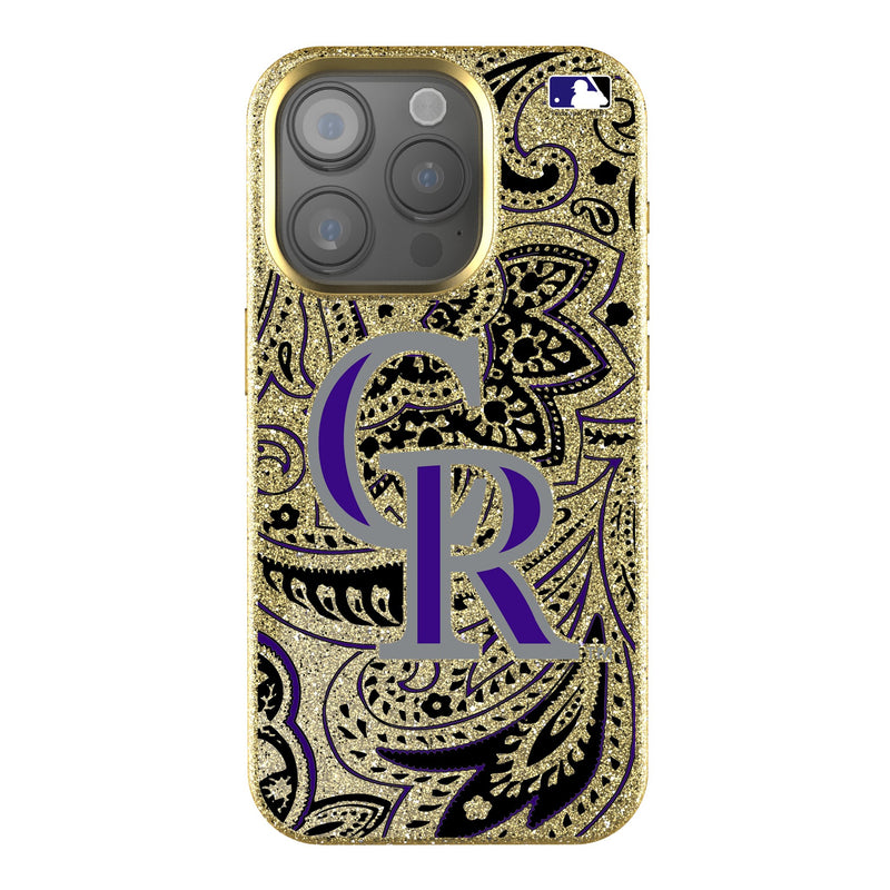 Colorado Rockies Paisley iPhone Bling Phone Case