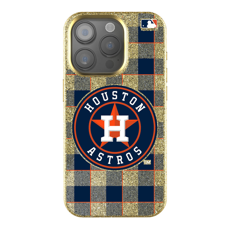 Houston Astros Plaid iPhone Bling Phone Case