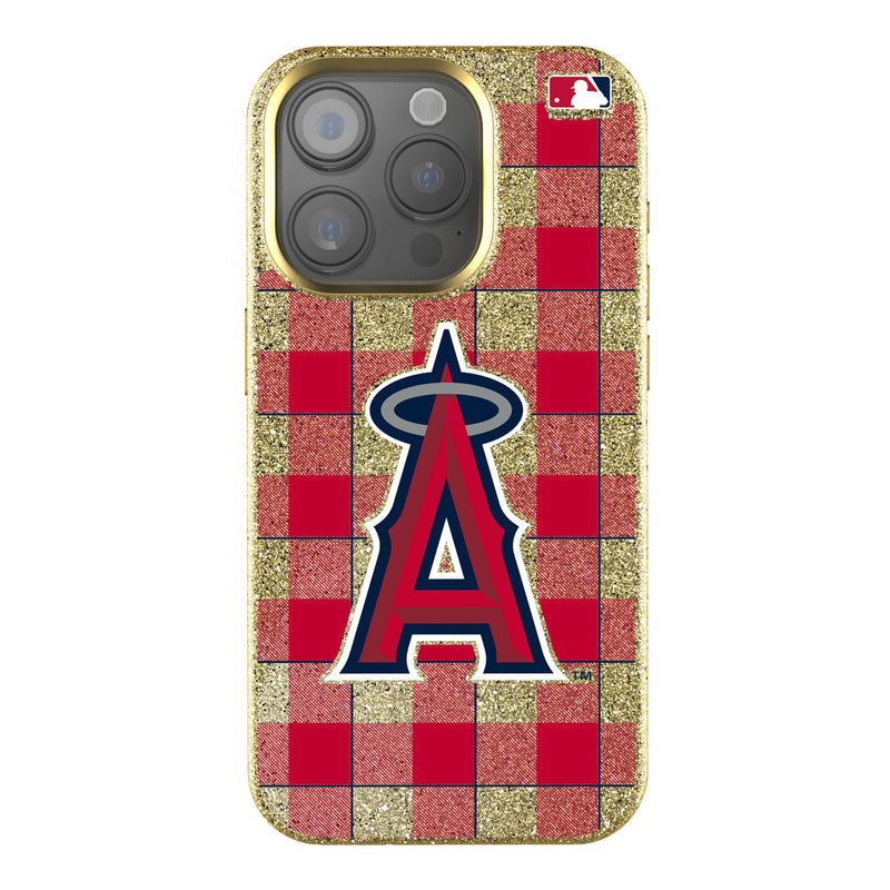 Los Angeles Angels Plaid iPhone Bling Phone Case