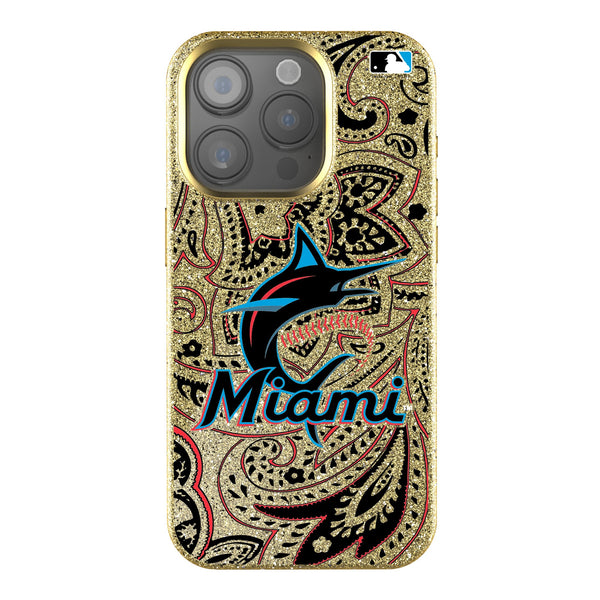 Miami Marlins Paisley iPhone Bling Phone Case