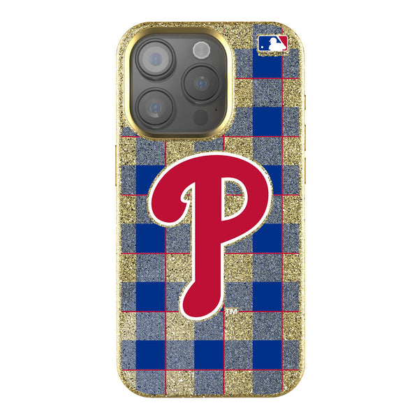 Philadelphia Phillies Plaid iPhone Bling Phone Case