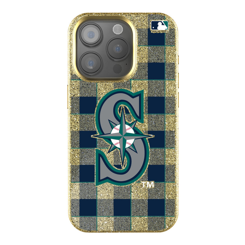 Seattle Mariners Plaid iPhone Bling Phone Case