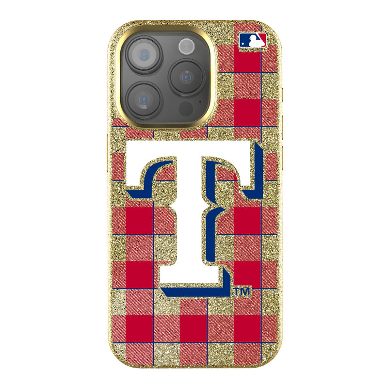 Texas Rangers Plaid iPhone Bling Phone Case