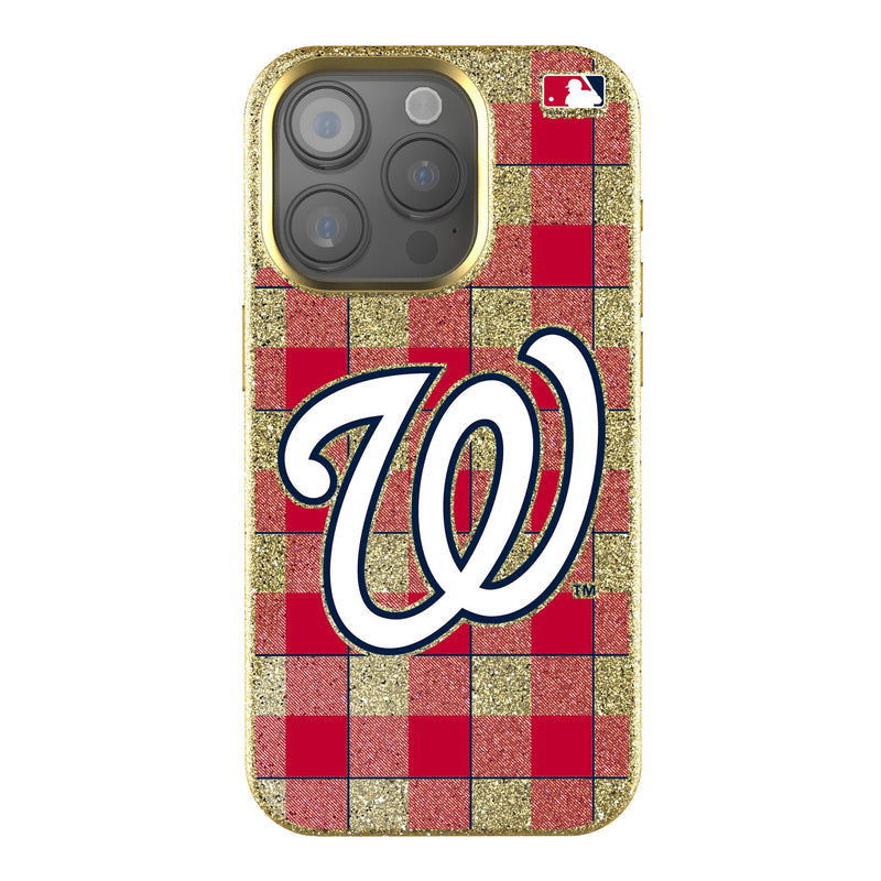 Washington Nationals Plaid iPhone Bling Phone Case