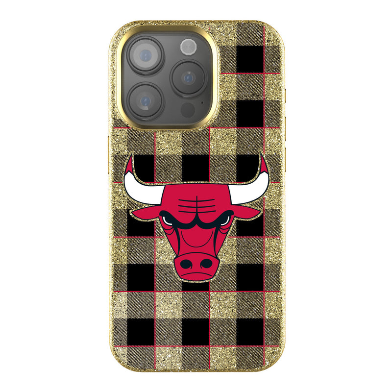 Chicago Bulls Plaid iPhone Bling Phone Case